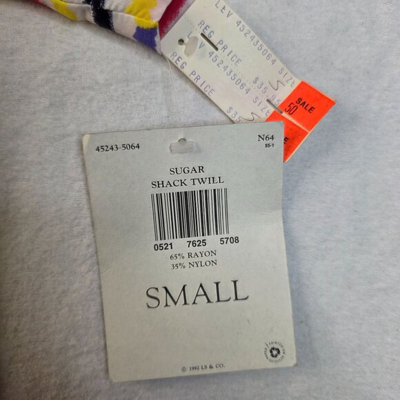 Womens Dockers 93 Small Button Down Shirt Colorful Pastel Striped Deadstock - Picture 3 of 9